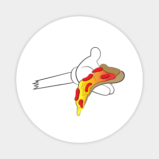 Mouse Cartoon Hands Holding Pizza slice Magnet